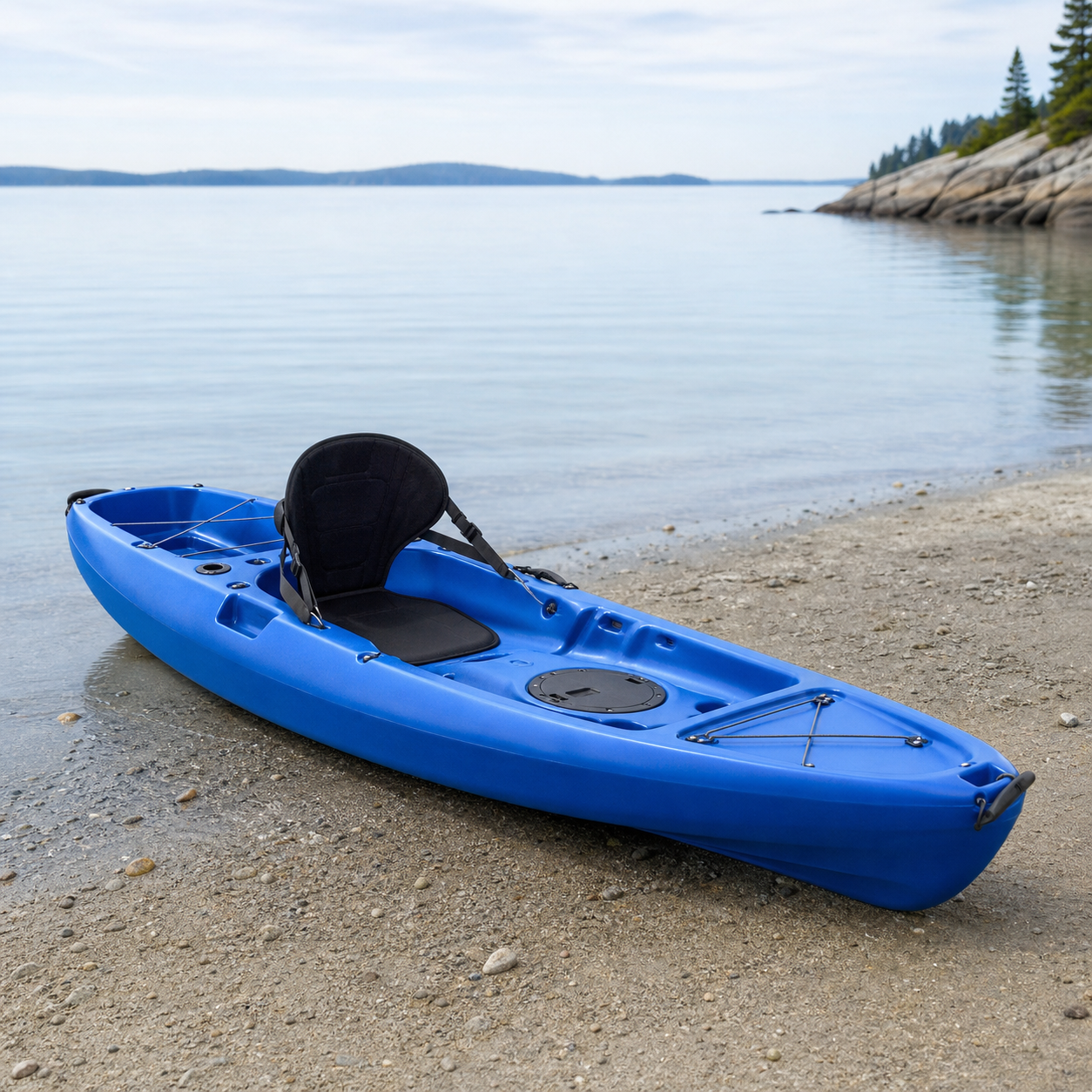 Blue rotomoulded kayak